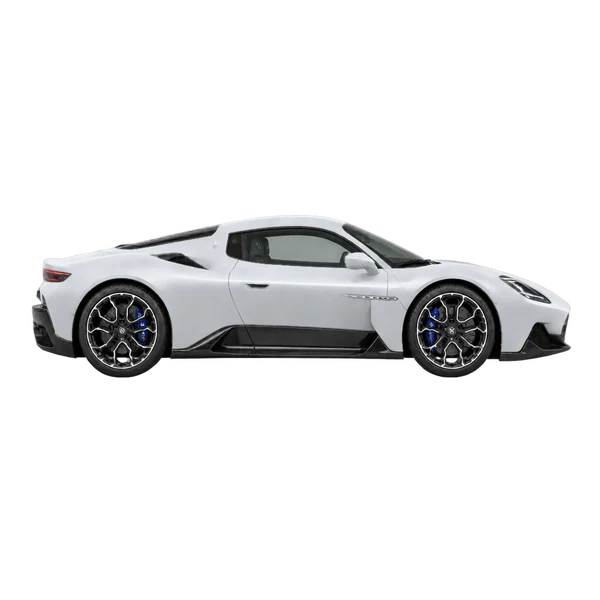 Maserati MC20 2026 argent, vue profil (tourné vers la droite)