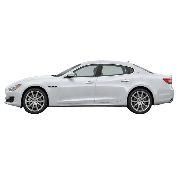 2018 Maserati Quattroporte in Silber, Ansicht: Seite (nach links gerichtet)