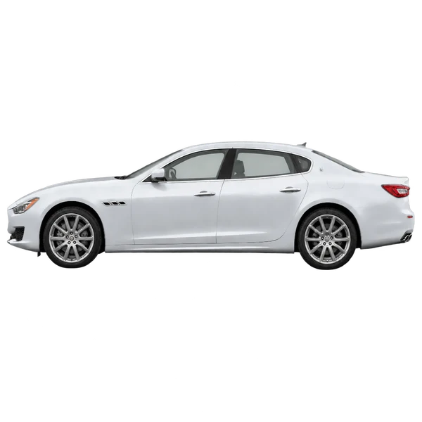 2019 Maserati Quattroporte in Silber, Ansicht: Seite (nach links gerichtet)