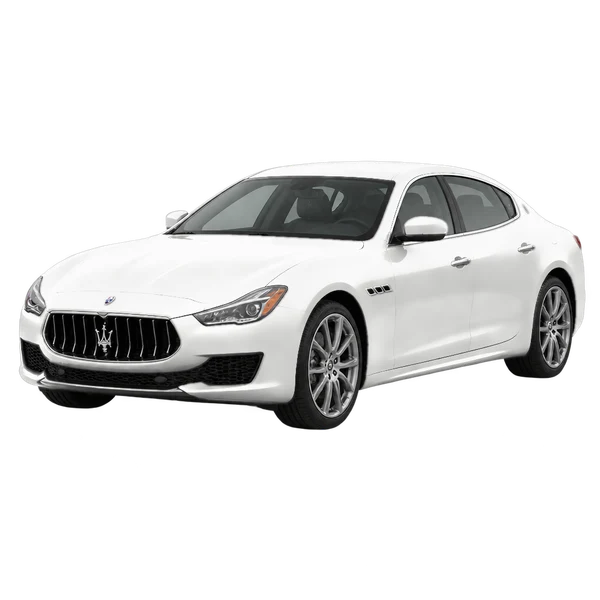 2021 Maserati Quattroporte in weiß, Ansicht: Dreiviertelansicht vorne (nach links gerichtet)