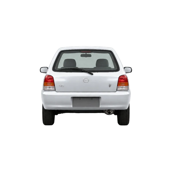 1999 Mazda 121 in Silber, Ansicht: Heck