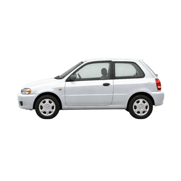 1999 Mazda 121 in Silber, Ansicht: Seite (nach links gerichtet)