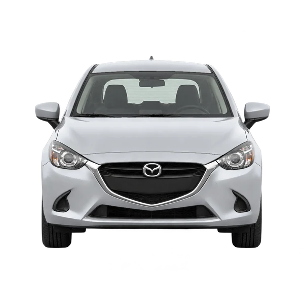 Mazda 2 2016 باللون فضي، منظر أمامي