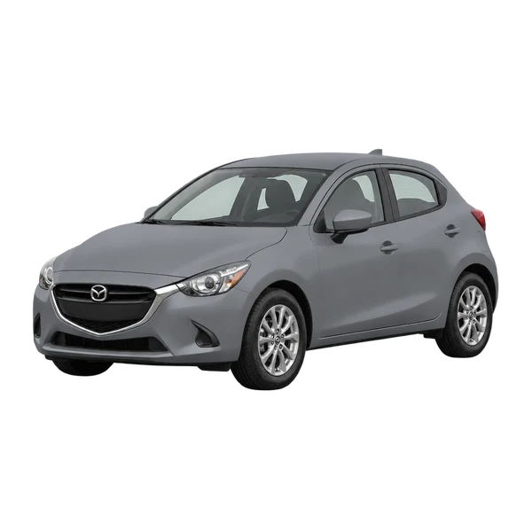 グレーの2018 Mazda 2(フロントスリークォーター(左向き)ビュー)