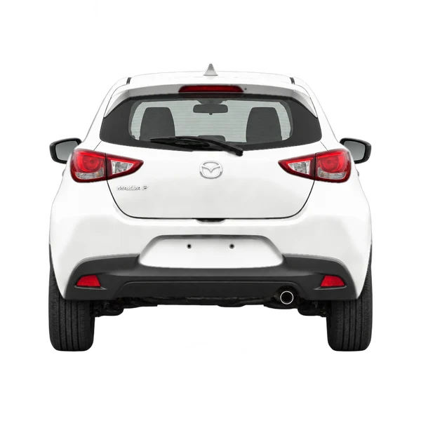 ホワイトの2020 Mazda 2（リアビュー）