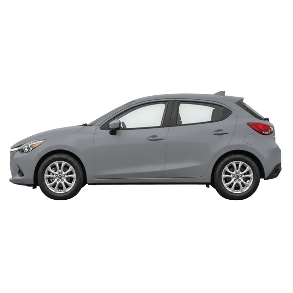 Mazda 2 2023 gris, vue côté (vers la gauche)