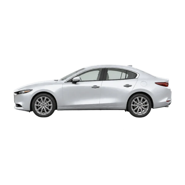 2022 Mazda 3 4-Door 2WD in Silber, Ansicht: Seite (nach links gerichtet)