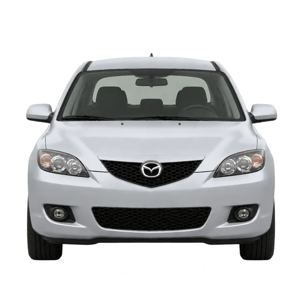 シルバーの2004 Mazda 3（正面ビュー）