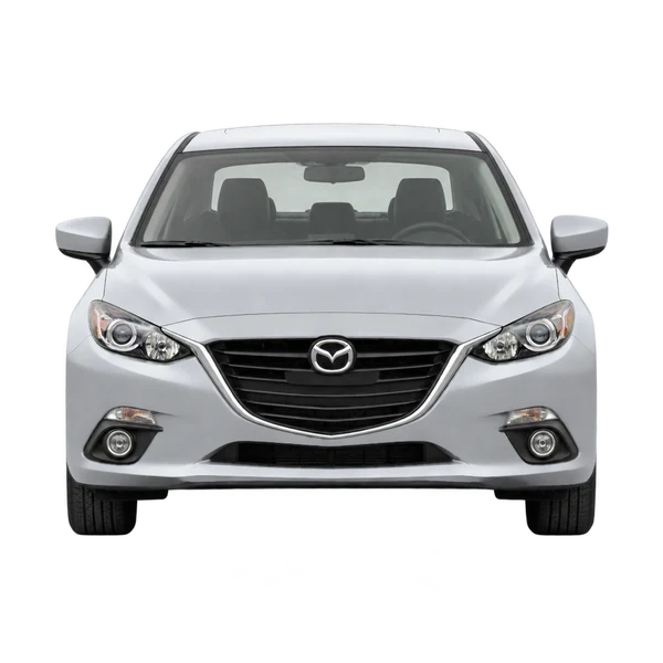 シルバーの2014 Mazda 3（正面ビュー）