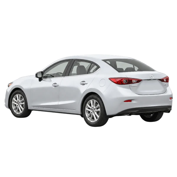 Mazda 3 2017 argent, vue trois-quarts arrière (orienté vers la gauche)