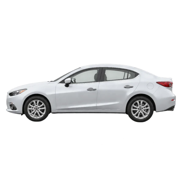2018 Mazda 3 in Silber, Ansicht: Seite (nach links gerichtet)