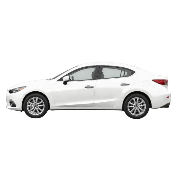 2018 Mazda 3 in weiß, Ansicht: Seite (nach links gerichtet)