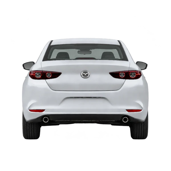 シルバーの2019 Mazda 3（リアビュー）