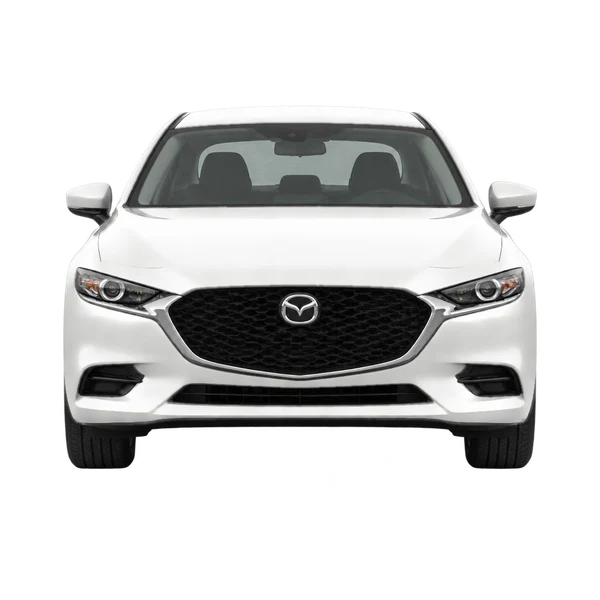 Mazda 3 2020 باللون أبيض، منظر أمامي