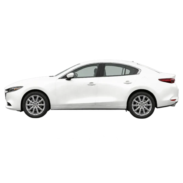 Mazda 3 2023 en blanco, vista lateral (mirando a la izquierda)