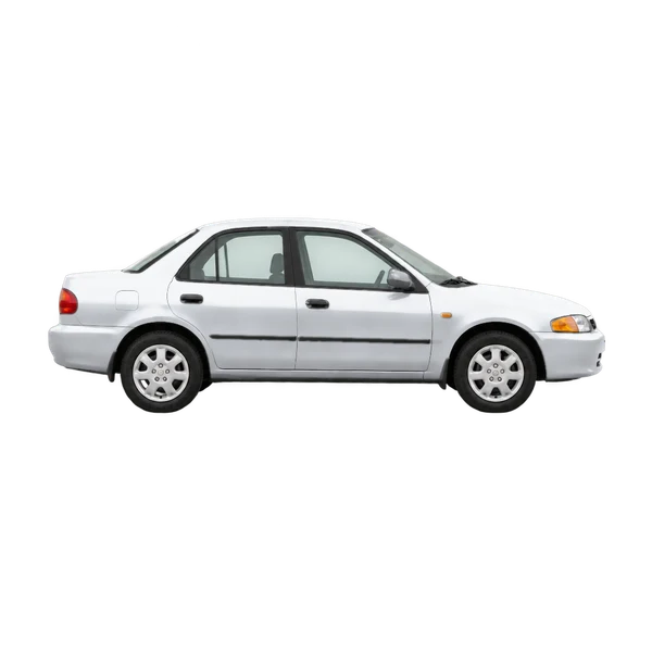 1996 Mazda 323 in Silber, Ansicht: Seite (nach rechts gewandt)