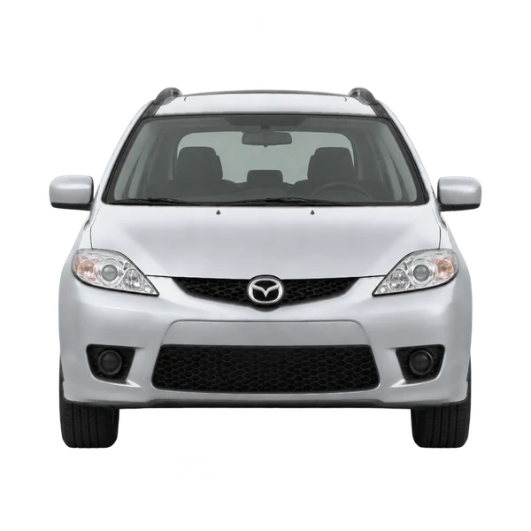 シルバーの2008 Mazda 5（正面ビュー）
