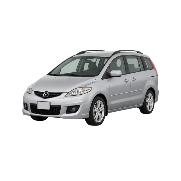 シルバーの2010 Mazda 5（フロントスリークォーター(左向き)ビュー）