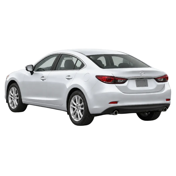 シルバーの2014 Mazda 6（リア斜め（左向き）ビュー）