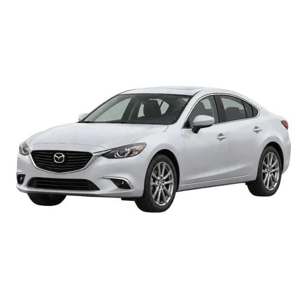 シルバーの2016 Mazda 6（フロントスリークォーター(左向き)ビュー）