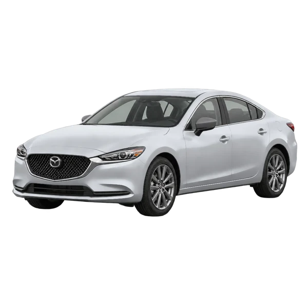 シルバーの2018 Mazda 6（フロントスリークォーター(左向き)ビュー）