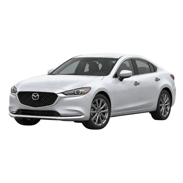 シルバーの2022 Mazda 6（フロントスリークォーター(左向き)ビュー）