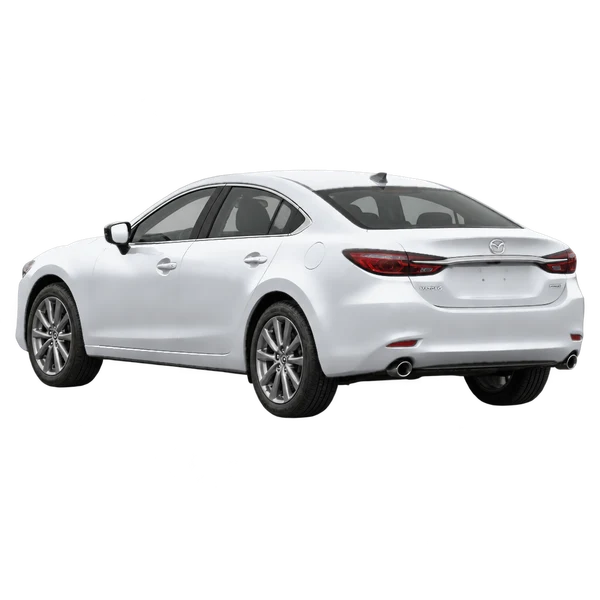 シルバーの2022 Mazda 6（リア斜め（左向き）ビュー）