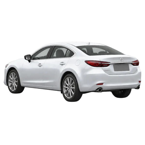 シルバーの2023 Mazda 6（リア斜め（左向き）ビュー）