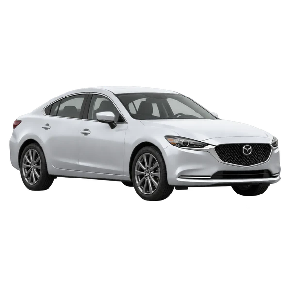 シルバーの2024 Mazda 6（フロントスリークォーター(左向き)ビュー）