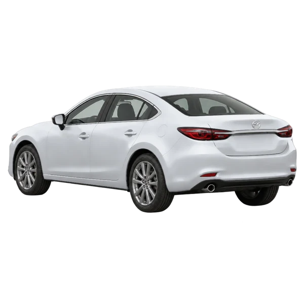 シルバーの2025 Mazda 6（リア斜め（左向き）ビュー）