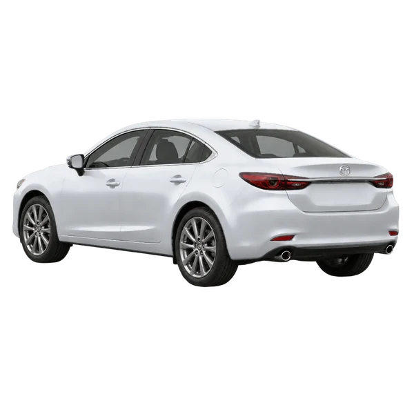 シルバーの2026 Mazda 6（リア斜め（左向き）ビュー）