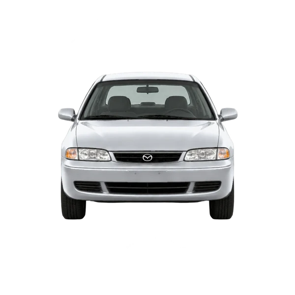 1997 Mazda 626 Hatchback 1.8I GLX in Silber, Ansicht: Front