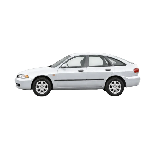 1997 Mazda 626 Hatchback 1.8I GLX in Silber, Ansicht: Seite (nach links gerichtet)
