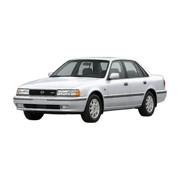 Mazda 929 1994 argent, vue trois-quarts avant (orienté vers la gauche)