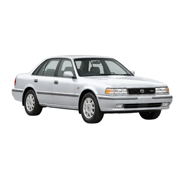 Mazda 929 1994 argent, vue trois-quarts avant (orienté vers la droite)