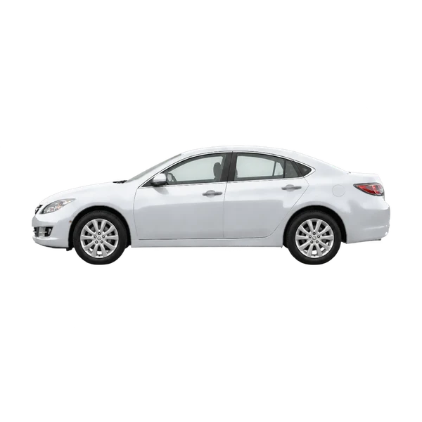 Mazda Atenza 2009 en plateado, vista lateral (mirando a la izquierda)