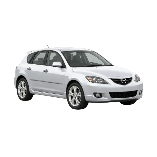 Mazda Axela 2006 prata, vista três quartos dianteiro (voltado para a direita)