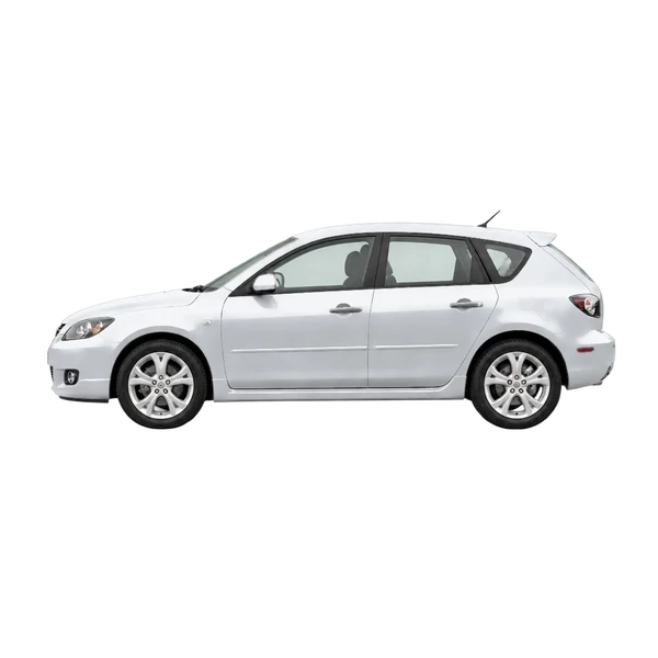 Mazda Axela 2006 prata, vista lateral (voltada para a esquerda)