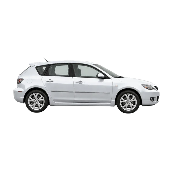 Mazda Axela 2006 prata, vista lateral (voltada para a direita)