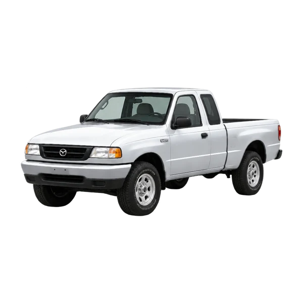 Mazda B-Series 1995 prata, vista dianteira em três quartos (voltada para a esquerda)