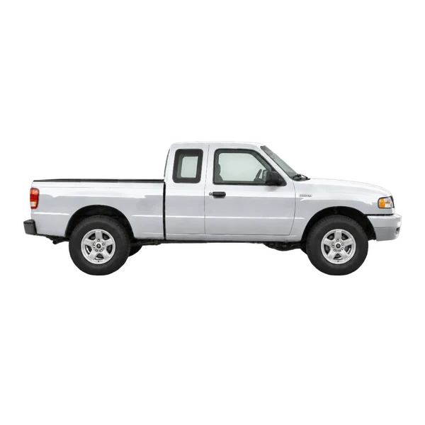 Mazda B-Series 2002 prata, vista lateral (voltada para a direita)