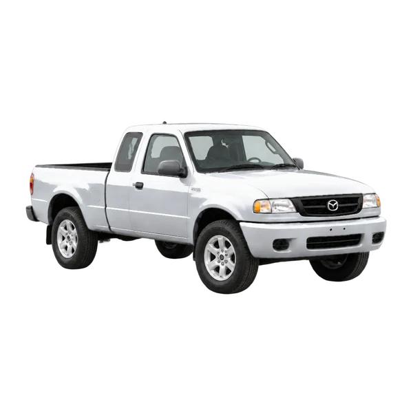 Mazda B-Series 2004 prata, vista três quartos dianteiro (voltado para a direita)