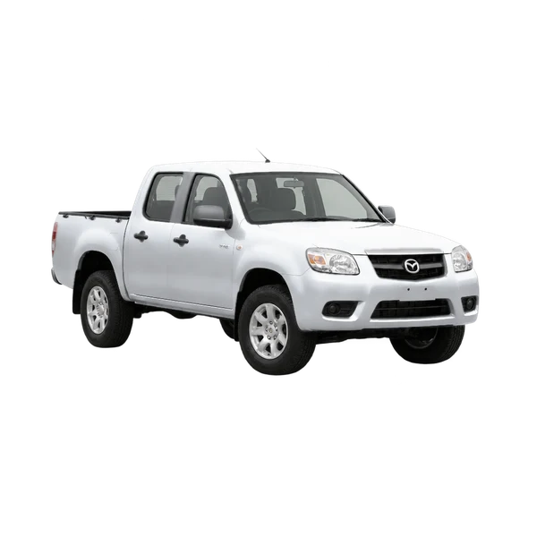 Mazda BT-50 2008 باللون فضي، منظر منظر أمامي بزاوية ثلاثة أرباع (متجه لليسار)