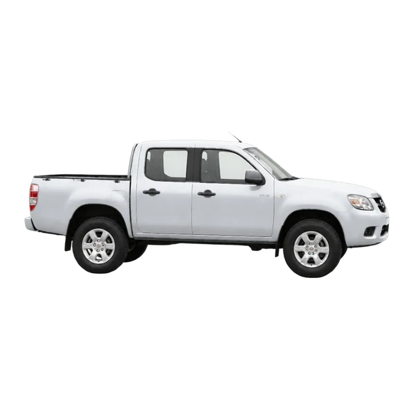 Mazda BT-50 2008 باللون فضي، منظر منظر جانبي (باتجاه اليمين)