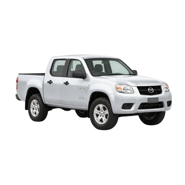 シルバーの2009 Mazda BT-50（フロントスリークォーター（右向き）ビュー）