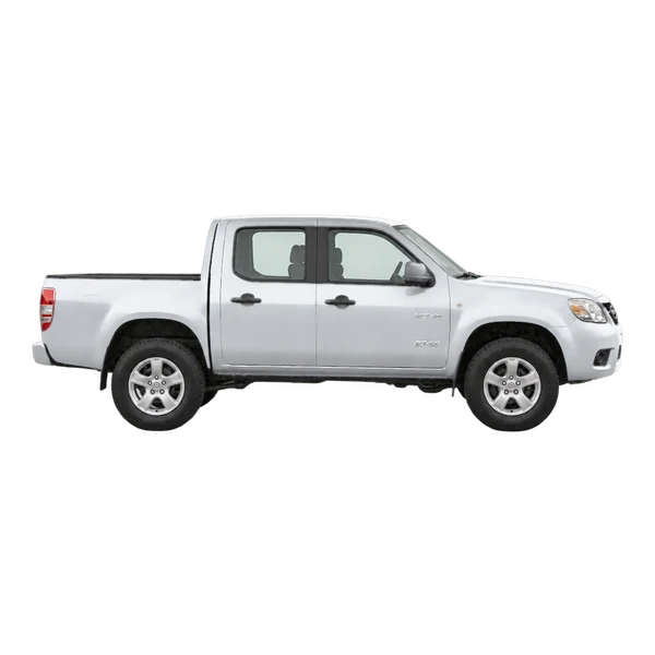 シルバーの2009 Mazda BT-50（側面（右向き）ビュー）
