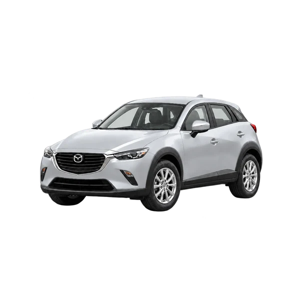 silver 2016 Mazda CX-3 front three-quarter (facing left) view