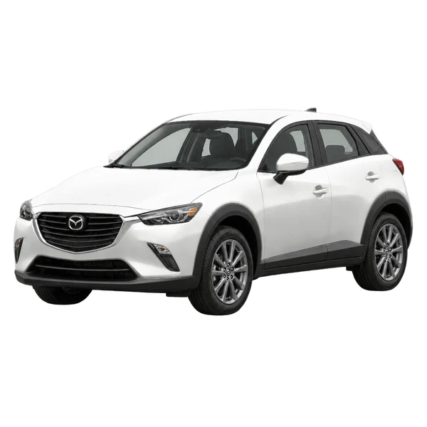 Mazda CX-3 2019 en blanco, vista frontal tres cuartos (hacia la izquierda)