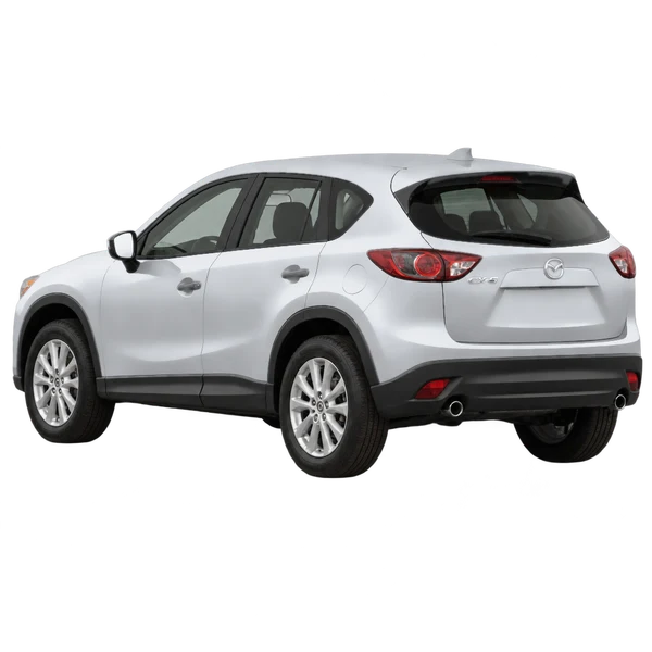 Mazda CX-5 2013 prata, vista três quartos traseira (voltada para a esquerda)