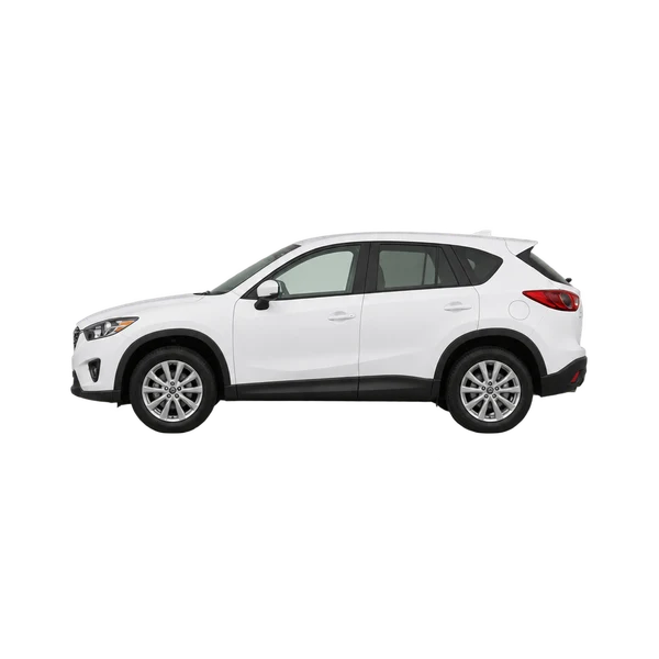 Mazda CX-5 2015 باللون أبيض، منظر جانبي (متجه إلى اليسار)